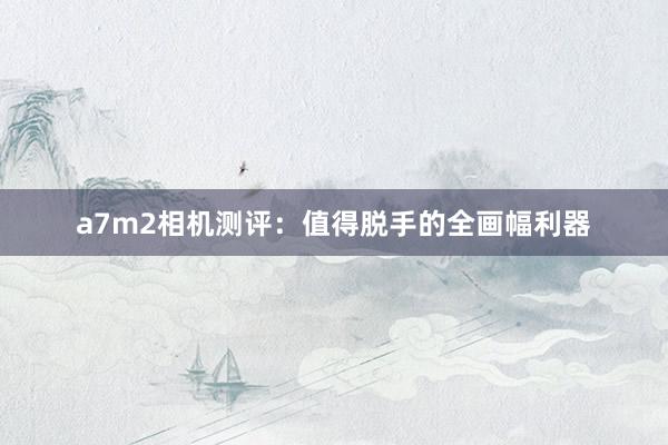 a7m2相机测评：值得脱手的全画幅利器